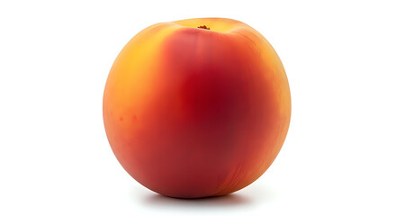 Ripe Nectarine Isolated on White Background Juicy Summer Fruit Sweet Peach-like Taste Healthy Eating