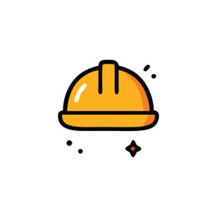 Fototapeta premium A stylized illustration of a yellow construction worker's safety helmet.