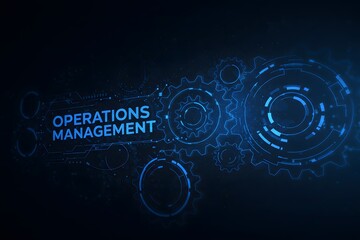 Operations Management Optimizing Processes and Efficiency on a Wide Banner, Business and Technology Concept.Generated AI