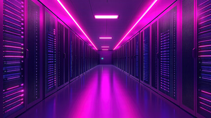 Computer web data center server presented in an isometric landing page, emphasizing digital solutions