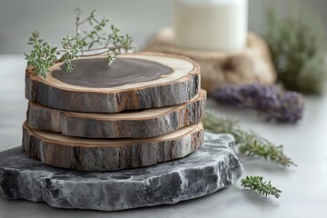 Rustic Wood Coasters and Platters. Natural Materials for Elegant Home Decor and Table Settings
