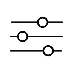 settings icon. adjusting icon. flat, simple, outline, black.