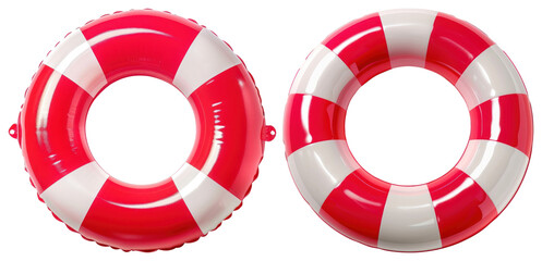 PNG Red and white lifebuoys pair, element set on transparent background