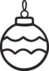 Obraz premium christmas bauble line art vector illustration, christmas bauble line art clipart, christmas bauble silhouette vector black and white