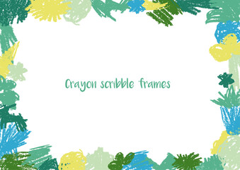 クレヨン落書きフレーム B