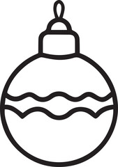 Obraz premium christmas bauble line art vector illustration, christmas bauble line art clipart, christmas bauble silhouette vector black and white