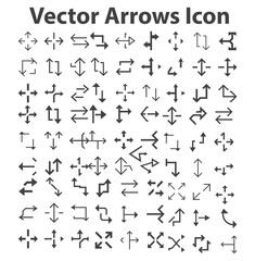 Vector arrows icon. Print stock illustration. Modern simple black vector arrow icon set. Collection different arrow and cursor on flat style for web design or interface stock illustration.svg