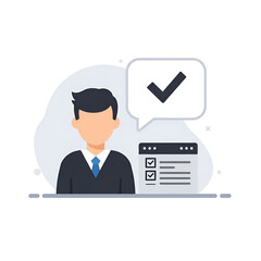 Businessman Illustration Checklist Approved