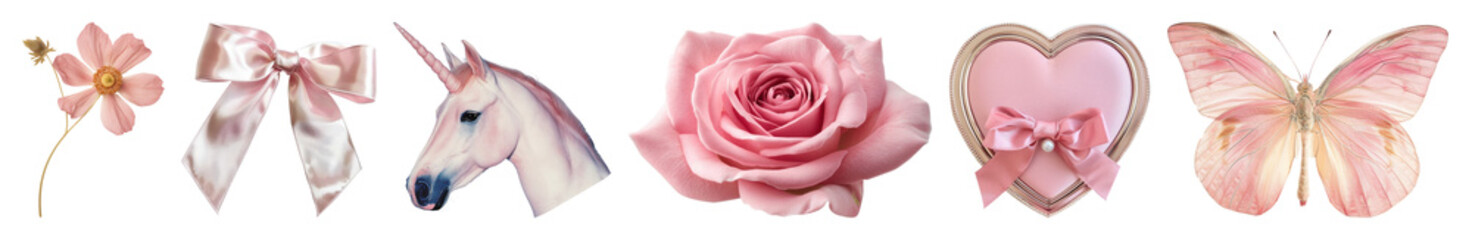 Fototapeta premium PNG Delicate pink butterfly illustration transparent background.