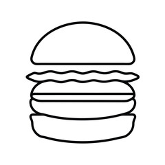 Simple line drawing of a delicious hamburger