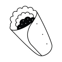 Delicious burrito line drawing simple food illustration