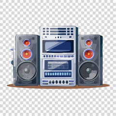 Fototapeta premium ミニコンポのアニメ風ベクター素材