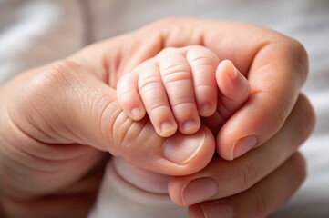 A touching moment as a parent holds their baby's tiny hand, symbolizing love and connection in family life.