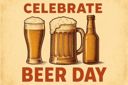 Celebrate beer day with refreshing pints and bottles, showcasing the joy of craft beer and social gatherings.