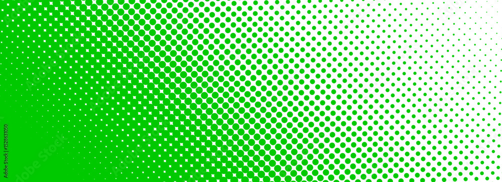 Aufkleber green halftone corner gradient texture. fading cartoon polka dot background. dotted tilted gradation