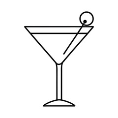 Martini cocktail line drawing simple illustration