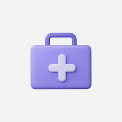 3d Realistic First Aid Kit icon vector Illustration