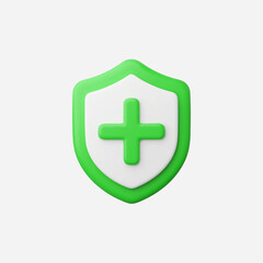 3d Realistic Protection Shield icon vector Illustration