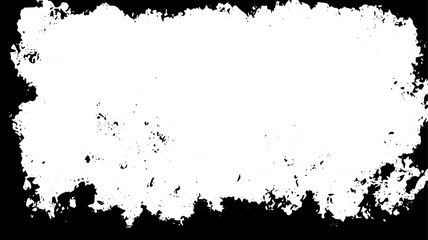 Distressed Grunge Frame with Rough Black Border and Clean White Center for Poster and Overlay Design