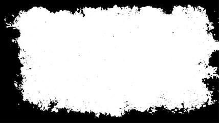 Distressed Grunge Frame with Splatter Border on White Background