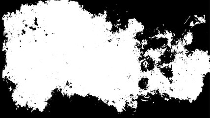 Distressed Grunge Frame with Splatter Texture and Eroded Ink Border in Black and White