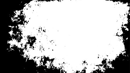 Distressed Grunge Frame with Splatter Edge Texture and Blank Center for Overlay or Poster Design