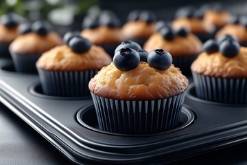 Delicious Blueberry Cupcakes and Muffins. Homemade Dessert Photography with Vibrant Colors and Fresh Ingredients