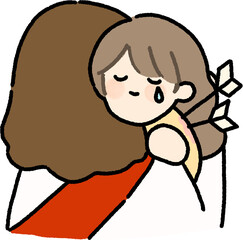 A touching and comforting cartoon illustration showing emotional healing, perfect for Sunday school and children's ministry printables