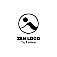 Zen logo, balance enso brush, peaceful stroke circle, spiritual minimalist symbol, calm art for wellness logo, yoga app, and branding identity