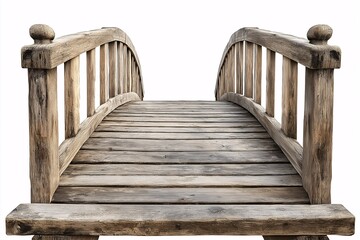 Rustic Wooden Footbridge in Urban Park. Scenic Outdoor Architecture and Natural Landscape Perspective