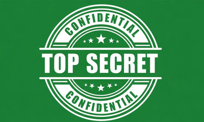Obraz premium Top Secret Confidential Grunge Stamp Vector Isolated on Green Background