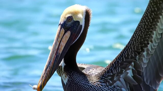 pelican in the sea 