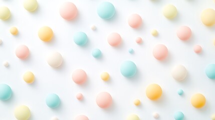 Pastel colored circles arranged on a white background.