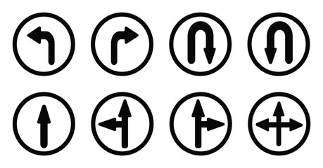direction icon or traffic sign icon