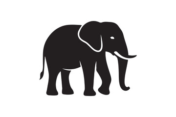 Fototapeta premium Giant Elephant icon silhouette vector with white background