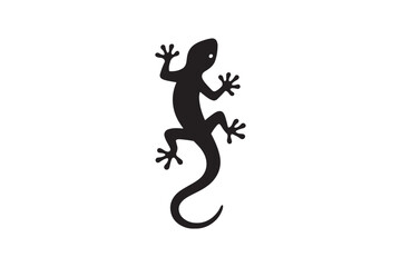 Gecko Climb silhouette vector with white background