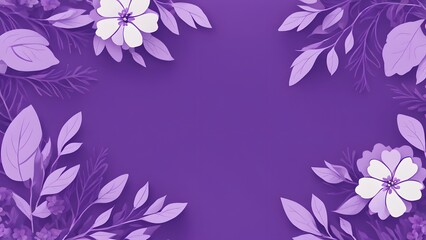 a purple with flowers and leaves generative AI