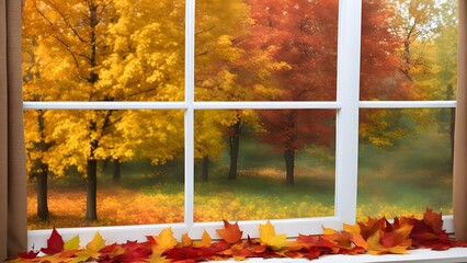 beautiful autumn outside the window