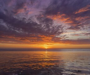 sunset in the sea