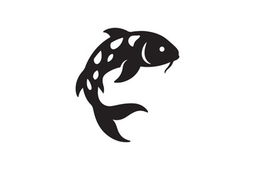 Koi Flow silhouette vector with white background