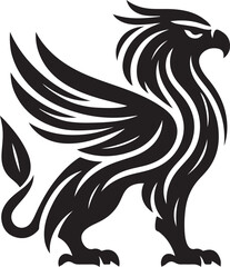 Majestic Black Griffin Heraldic Vector