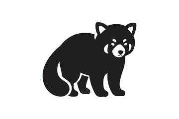Fototapeta premium Red Panda silhouette vector with white background