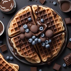 waffles de Choco simple and hyper realistic photography 