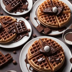 waffles de Choco simple and hyper realistic photography 
