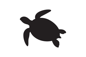 Sea Turtle silhouette vector with white background
