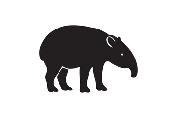 Tapir Trunk silhouette vector with white background