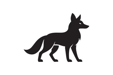 Wild Fox icon silhouette vector with white background