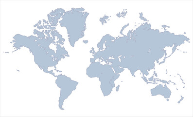 World map accurate scale-08, world map vector image, modern world map, Illustration, eps 10, worldwide, all continents, all countries, worldwide project