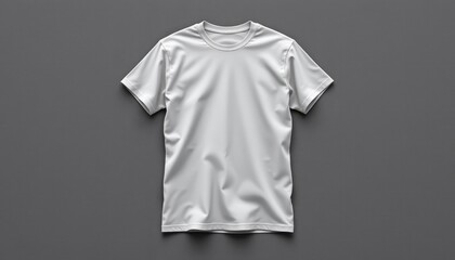 Plain white t-shirt on gray background showcasing fabric texture and casual style for modern apparel design and branding needs