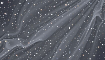 Dreamy night sky filled with shimmering stars, gentle folds of fabric creating a celestial backdrop, perfect for creative projects